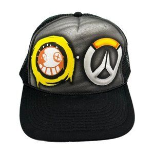Overwatch Hat Mens Trucker Style One Size Fits Most Black Mesh Back Otto Collect